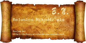 Belosics Nikodémia névjegykártya